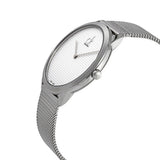 Buy Shop Calvin Klein Minimal White Dial Silver Mesh Bracelet Watch for Men - K3M2112Y USA Online