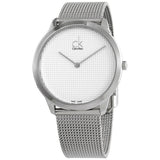 Buy Shop Calvin Klein Minimal White Dial Silver Mesh Bracelet Watch for Men - K3M2112Y USA Online