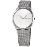 Buy Shop Calvin Klein Minimal Silver Dial Silver Mesh Bracelet Watch for Men - K3M211Y6 USA Online