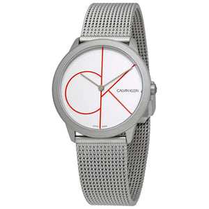 Buy Shop Calvin Klein Minimal White Dial Silver Mesh Bracelet Watch for Women - K3M52152 USA Online