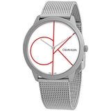 Buy Shop Calvin Klein Minimal White Dial Silver Mesh Bracelet Watch for Women - K3M52152 USA Online