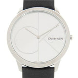 Buy Shop Calvin Klein Minimal Silver Dial Black Leather Strap Watch for Men - K3M211CY USA Online