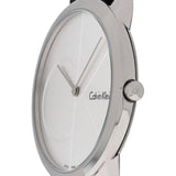 Buy Shop Calvin Klein Minimal Silver Dial Black Leather Strap Watch for Men - K3M211CY USA Online