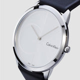 Buy Shop Calvin Klein Minimal Silver Dial Black Leather Strap Watch for Men - K3M221CY USA Online