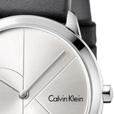 Buy Shop Calvin Klein Minimal Silver Dial Black Leather Strap Watch for Men - K3M221CY USA Online
