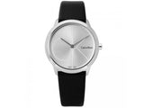 Buy Shop Calvin Klein Minimal Silver Dial Black Leather Strap Watch for Men - K3M221CY USA Online