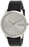 Buy Shop Calvin Klein Minimal Silver Dial Black Leather Strap Watch for Men - K3M221CY USA Online