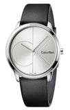 Buy Shop Calvin Klein Minimal Silver Dial Black Leather Strap Watch for Men - K3M221CY USA Online