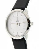 Buy Shop Calvin Klein Minimal Silver Dial Black Leather Strap Watch for Women - K3M221C6 USA Online