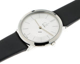 Buy Shop Calvin Klein Minimal Silver Dial Black Leather Strap Watch for Women - K3M221C6 USA Online
