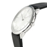 Buy Shop Calvin Klein Minimal Silver Dial Black Leather Strap Watch for Women - K3M221C6 USA Online