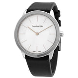 Buy Shop Calvin Klein Minimal Silver Dial Black Leather Strap Watch for Women - K3M221C6 USA Online
