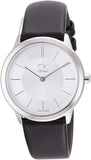 Buy Shop Calvin Klein Minimal Silver Dial Black Leather Strap Watch for Women - K3M221C6 USA Online