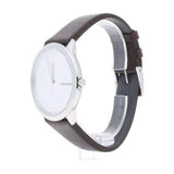 Buy Shop Calvin Klein Minimal Silver Dial Brown Leather Strap Watch for Men - K3M211G6 USA Online