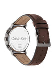 Buy Shop Calvin Klein Minimal Silver Dial Brown Leather Strap Watch for Men - K3M221G6 USA Online