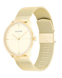 Buy Shop Calvin Klein Minimal Silver Dial Gold Mesh Bracelet Watch for Women - K3M22526 USA Online