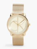 Buy Shop Calvin Klein Minimal Silver Dial Gold Mesh Bracelet Watch for Women - K3M22526 USA Online
