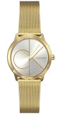 Buy Shop Calvin Klein Minimal Silver Dial Gold Mesh Bracelet Watch for Women - K3M22526 USA Online