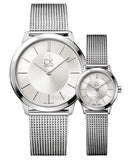 Buy Shop Calvin Klein Minimal Silver Dial Silver Mesh Bracelet Watch for Men - K3M21126 USA Online