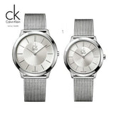 Buy Shop Calvin Klein Minimal Silver Dial Silver Mesh Bracelet Watch for Men - K3M21126 USA Online