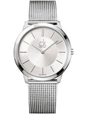 Buy Shop Calvin Klein Minimal Silver Dial Silver Mesh Bracelet Watch for Men - K3M21126 USA Online