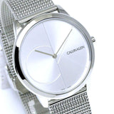 Buy Shop Calvin Klein Minimal Silver Dial Silver Mesh Bracelet Watch for Men - K3M2112Z USA Online