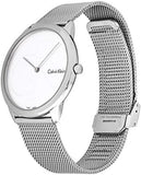 Buy Shop Calvin Klein Minimal Silver Dial Silver Mesh Bracelet Watch for Men - K3M2112Z USA Online