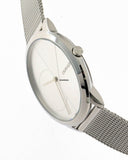 Buy Shop Calvin Klein Minimal Silver Dial Silver Mesh Bracelet Watch for Men - K3M2112Z USA Online