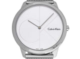 Buy Shop Calvin Klein Minimal Silver Dial Silver Mesh Bracelet Watch for Men - K3M2112Z USA Online