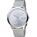 Buy Shop Calvin Klein Minimal Silver Dial Silver Mesh Bracelet Watch for Men - K3M2112Z USA Online
