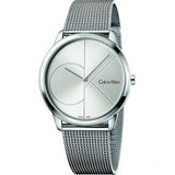 Buy Shop Calvin Klein Minimal Silver Dial Silver Mesh Bracelet Watch for Men - K3M2112Z USA Online