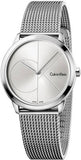 Buy Shop Calvin Klein Minimal Silver Dial Silver Mesh Bracelet Watch for Men - K3M2112Z USA Online