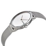 Buy Shop Calvin Klein Minimal Silver Dial Silver Mesh Bracelet Watch for Men - K3M211Y6 USA Online