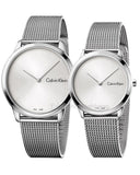 Buy Shop Calvin Klein Minimal Silver Dial Silver Mesh Bracelet Watch for Men - K3M211Y6 USA Online