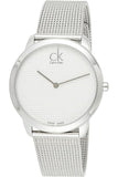 Buy Shop Calvin Klein Minimal Silver Dial Silver Mesh Bracelet Watch for Men - K3M211Y6 USA Online