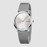 Buy Shop Calvin Klein Minimal Silver Dial Silver Mesh Bracelet Watch for Women - K3M2212Z USA Online