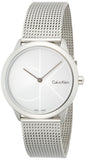 Buy Shop Calvin Klein Minimal Silver Dial Silver Mesh Bracelet Watch for Women - K3M2212Z USA Online