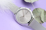 Calvin Klein Minimal Silver Dial Silver Mesh Bracelet Watch for Women - K3M2212Z