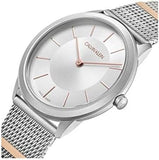 Buy Shop Calvin Klein Minimal Silver Dial Silver Mesh Strap Watch For Men - K3M521Y6 USA Online