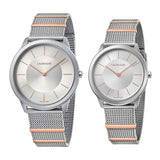 Buy Shop Calvin Klein Minimal Silver Dial Silver Mesh Strap Watch For Men - K3M521Y6 USA Online