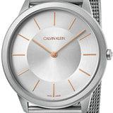 Buy Shop Calvin Klein Minimal Silver Dial Silver Mesh Strap Watch For Men - K3M521Y6 USA Online
