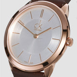 Buy Shop Calvin Klein Minimal White Dial Brown Leather Strap Watch for Men - K3M216G6 USA Online
