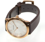 Buy Shop Calvin Klein Minimal White Dial Brown Leather Strap Watch for Women - K3M226G6 USA Online