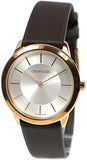 Buy Shop Calvin Klein Minimal White Dial Brown Leather Strap Watch for Women - K3M226G6 USA Online