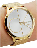 Buy Shop Calvin Klein Minimal White Dial Gold Mesh Bracelet Watch for Men - K3M21526 USA Online