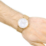 Buy Shop Calvin Klein Minimal White Dial Rose Gold Mesh Bracelet Watch for Men - K3M21626 USA Online
