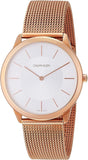Buy Shop Calvin Klein Minimal White Dial Rose Gold Mesh Bracelet Watch for Men - K3M21626 USA Online