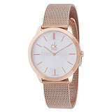Buy Shop Calvin Klein Minimal White Dial Rose Gold Mesh Bracelet Watch for Men - K3M21626 USA Online