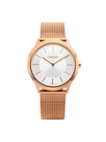 Buy Shop Calvin Klein Minimal White Dial Rose Gold Mesh Bracelet Watch for Women - K3M22626 USA Online