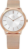 Buy Shop Calvin Klein Minimal White Dial Rose Gold Mesh Bracelet Watch for Women - K3M22626 USA Online